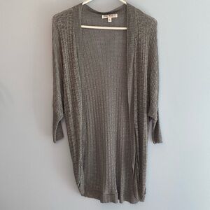 NWOT Say What? Women’s Gray Pointelle Cardigan